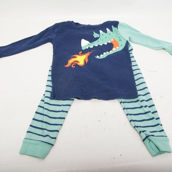 Carter’s Just One You Baby Boy Pajama Set 18M – Mint & Navy Dragon Fire PJs - Picture 1 of 2